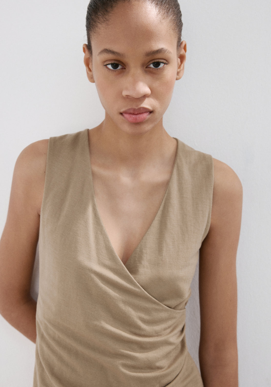 Mango Ruched Wrap Top - Beige 33 Shaws Department Stores