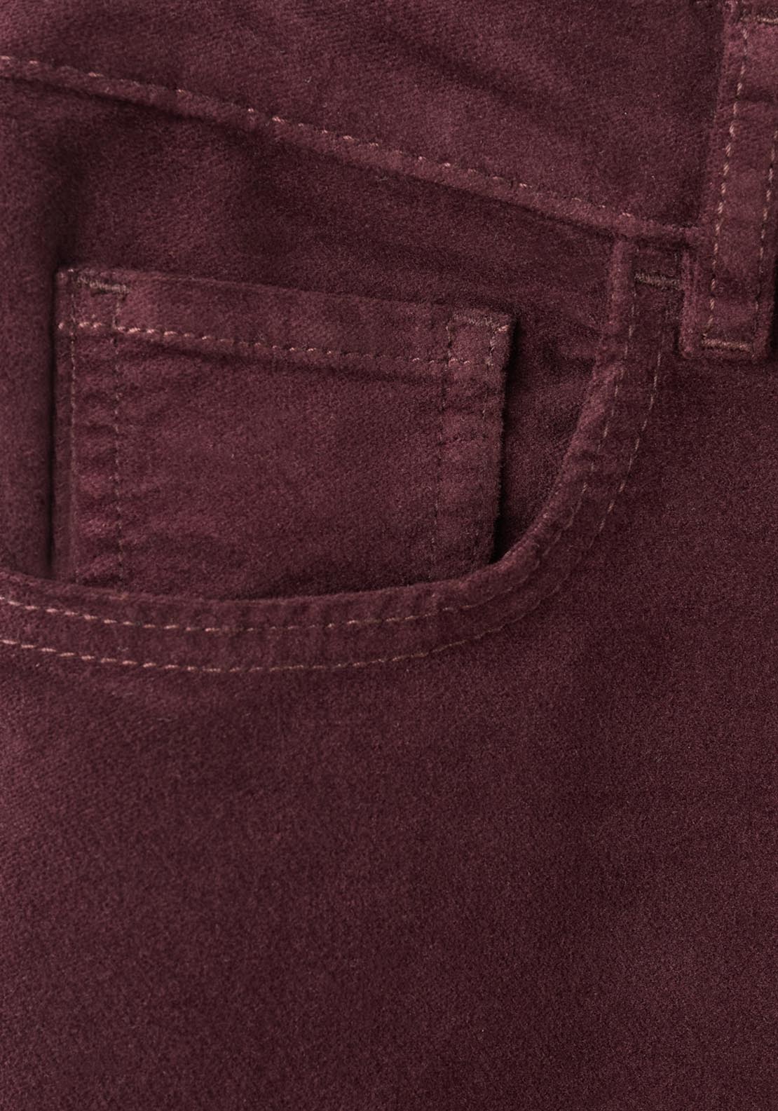 Velvet Flared Jeans - Burgundy