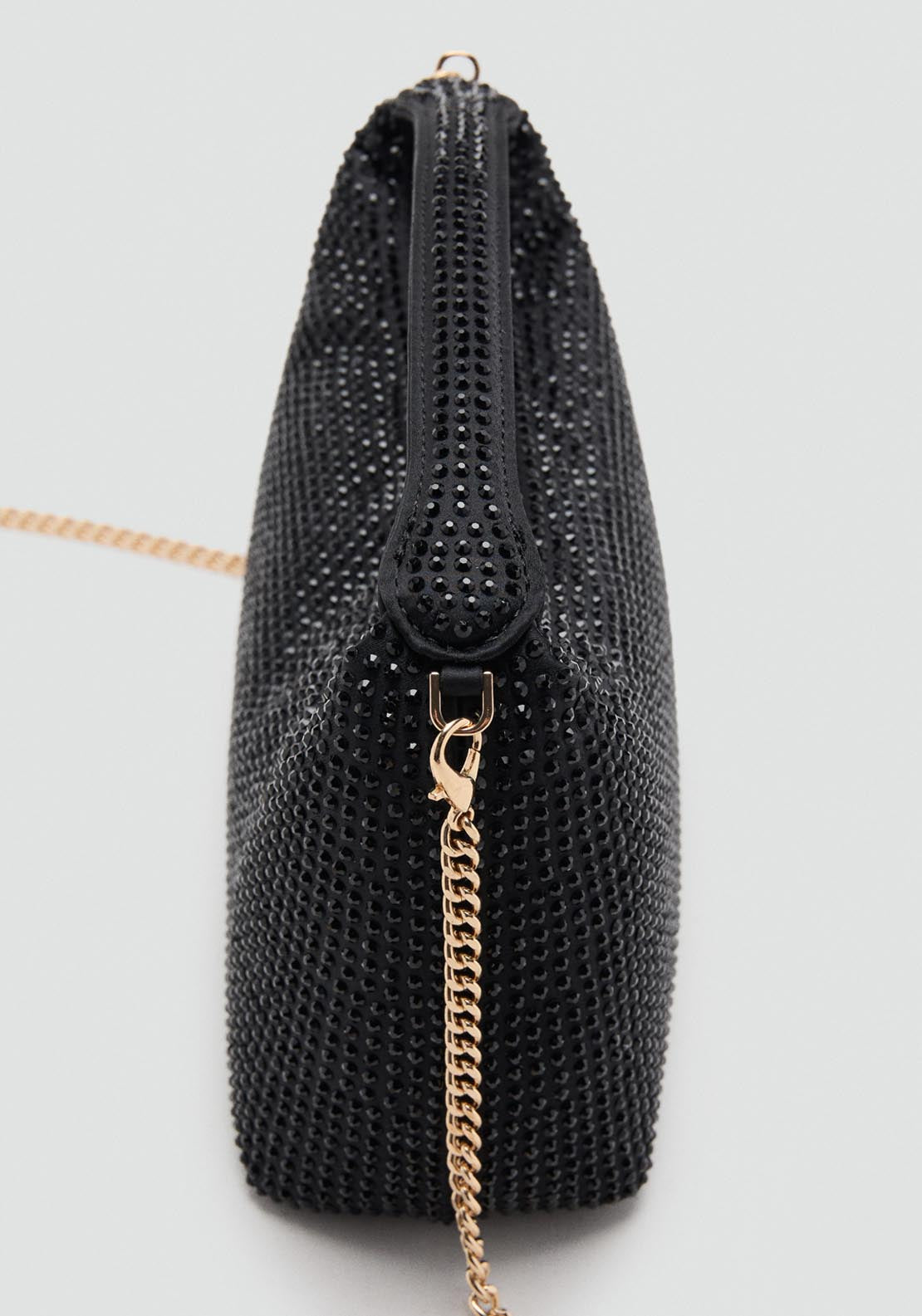 Handbag With Rhinestones - Black