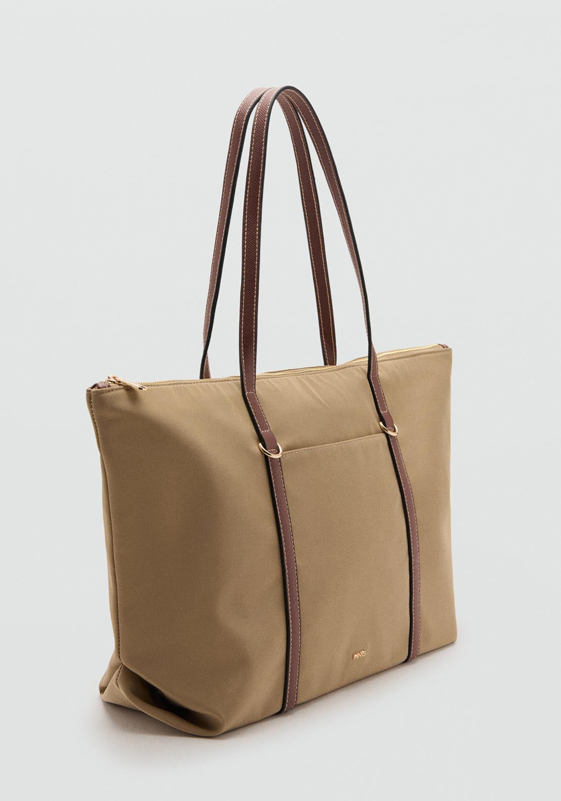 Shopper Bag With Double Handle - Beige