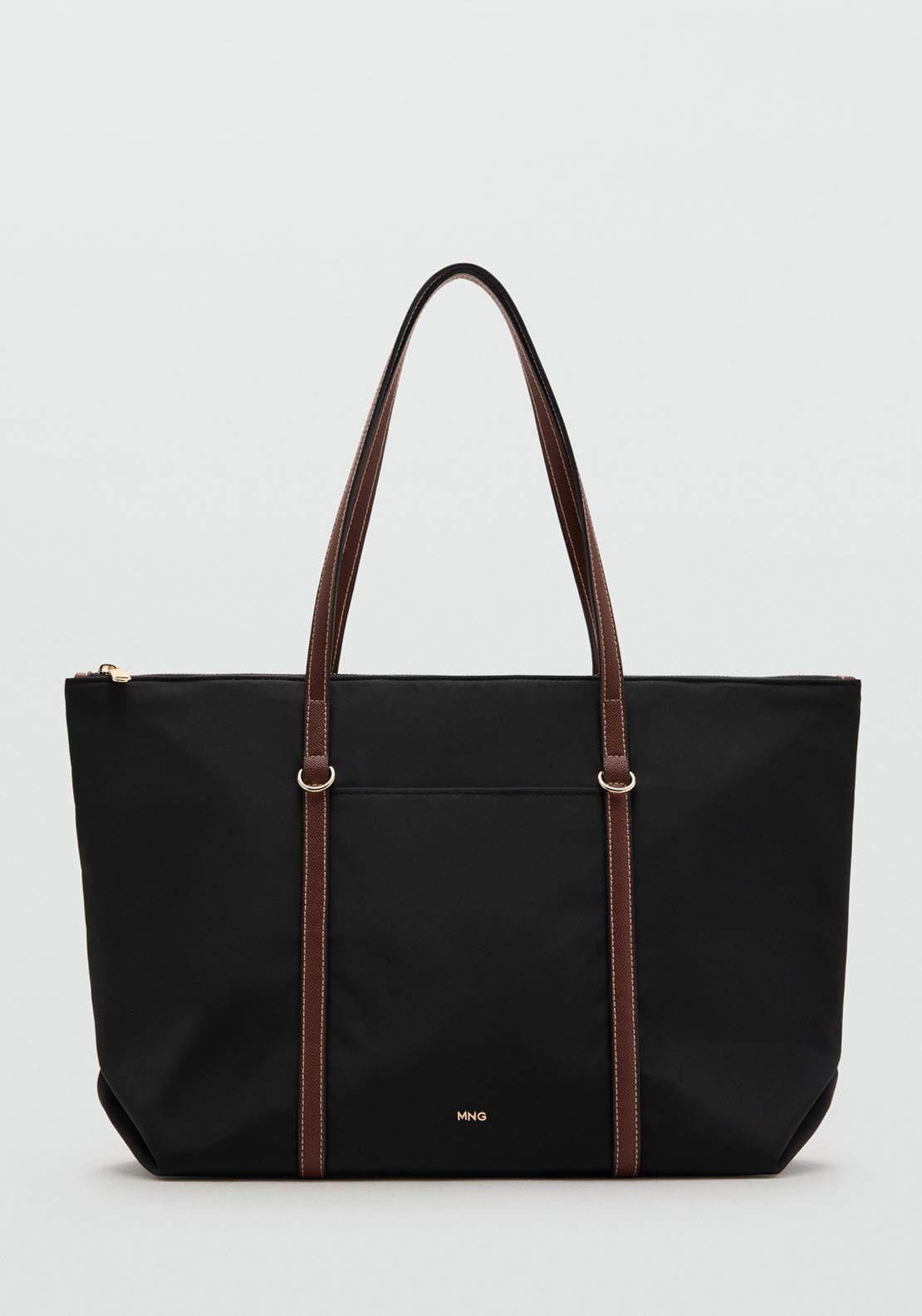 Shopper Bag With Double Handle - Black