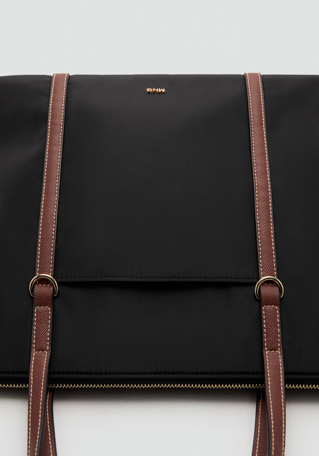 Shopper Bag With Double Handle - Black