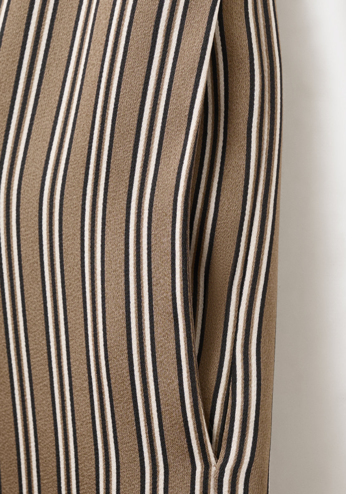 Satin Striped Trousers - Brown