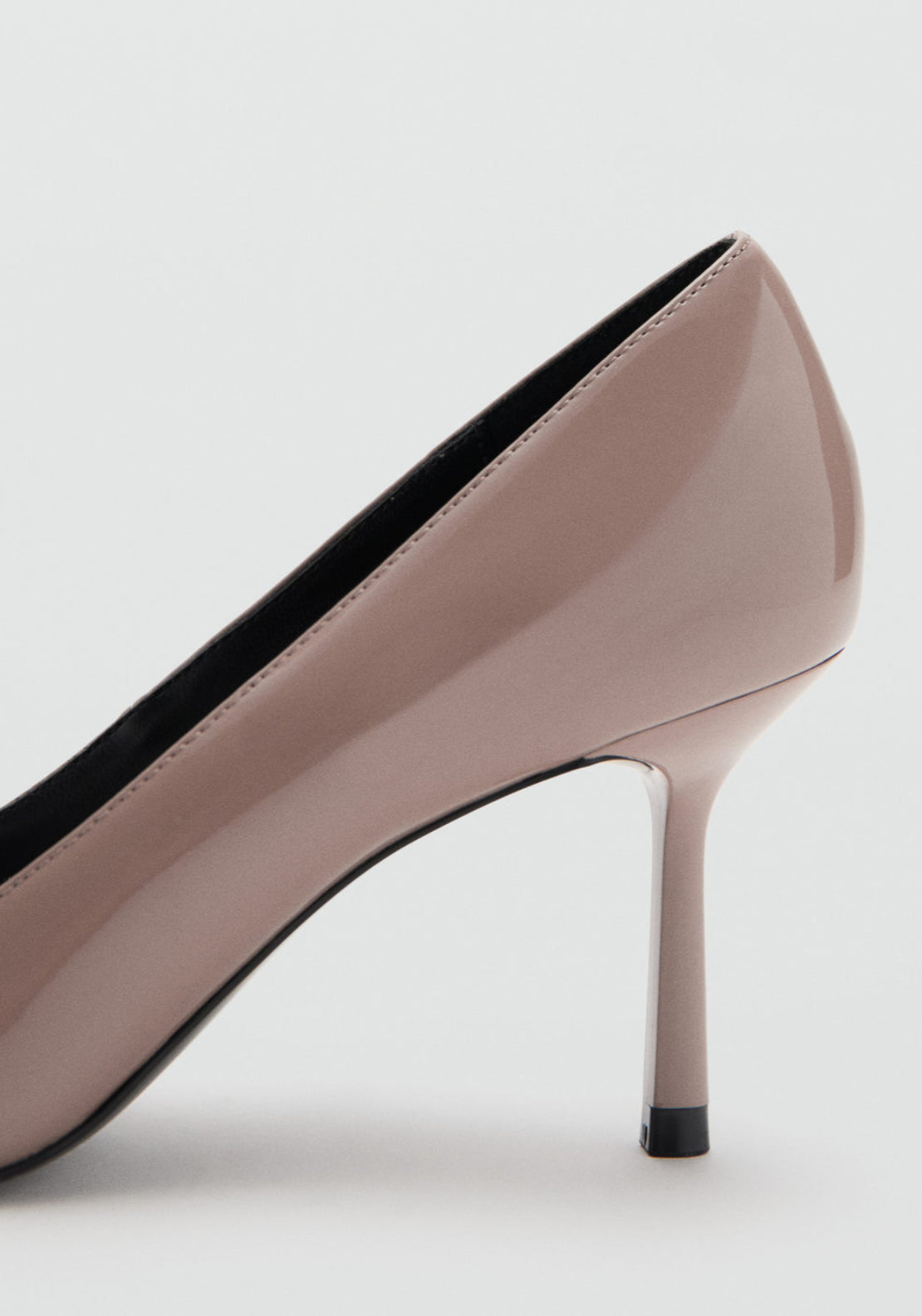 Patent Leather Point Toe Court Shoes - Light Pink