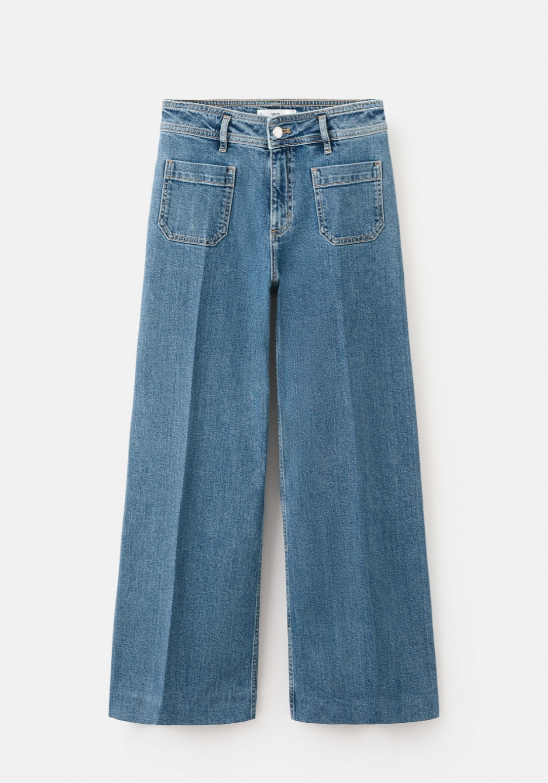 Mango Wide Fit Jeans With Pockets - Blue 6 Shaws Department Stores