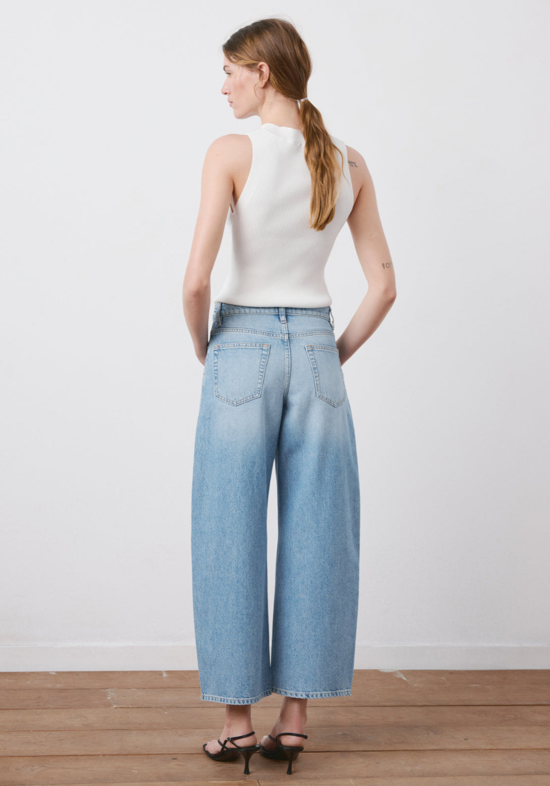 Balloon Crop Jeans - Denim Blue