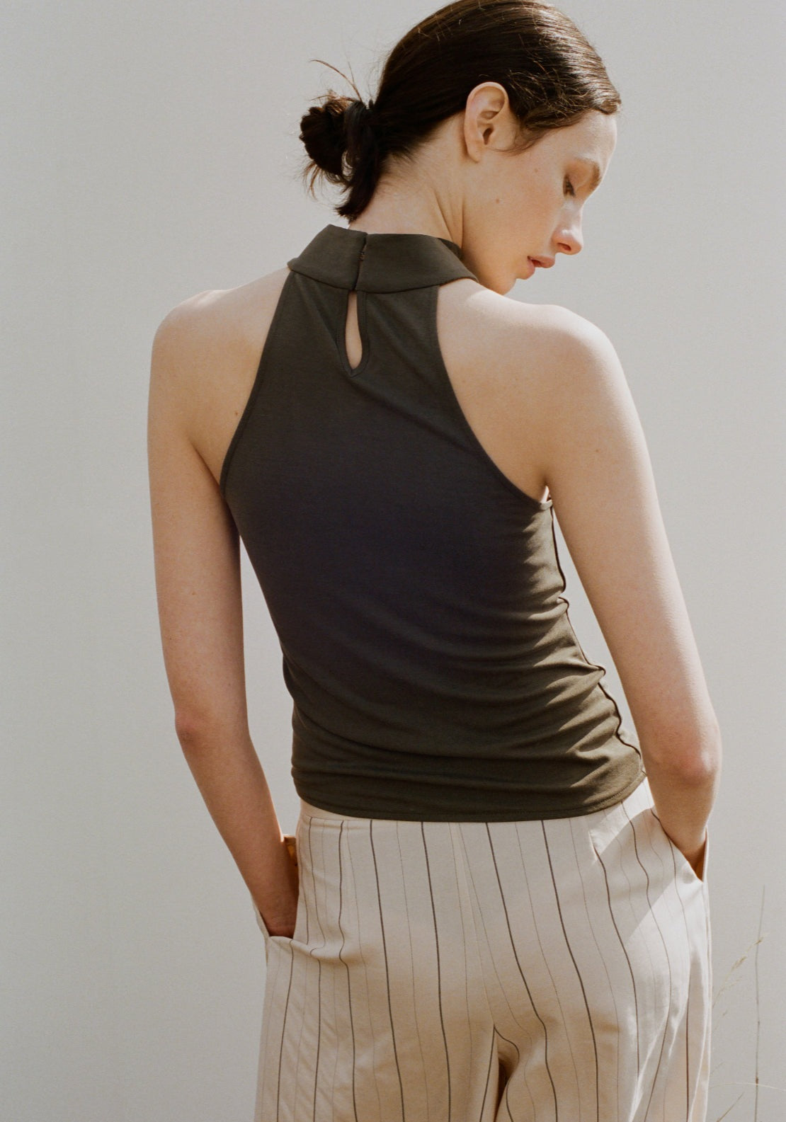 Asymmetric Ruched Top - Green