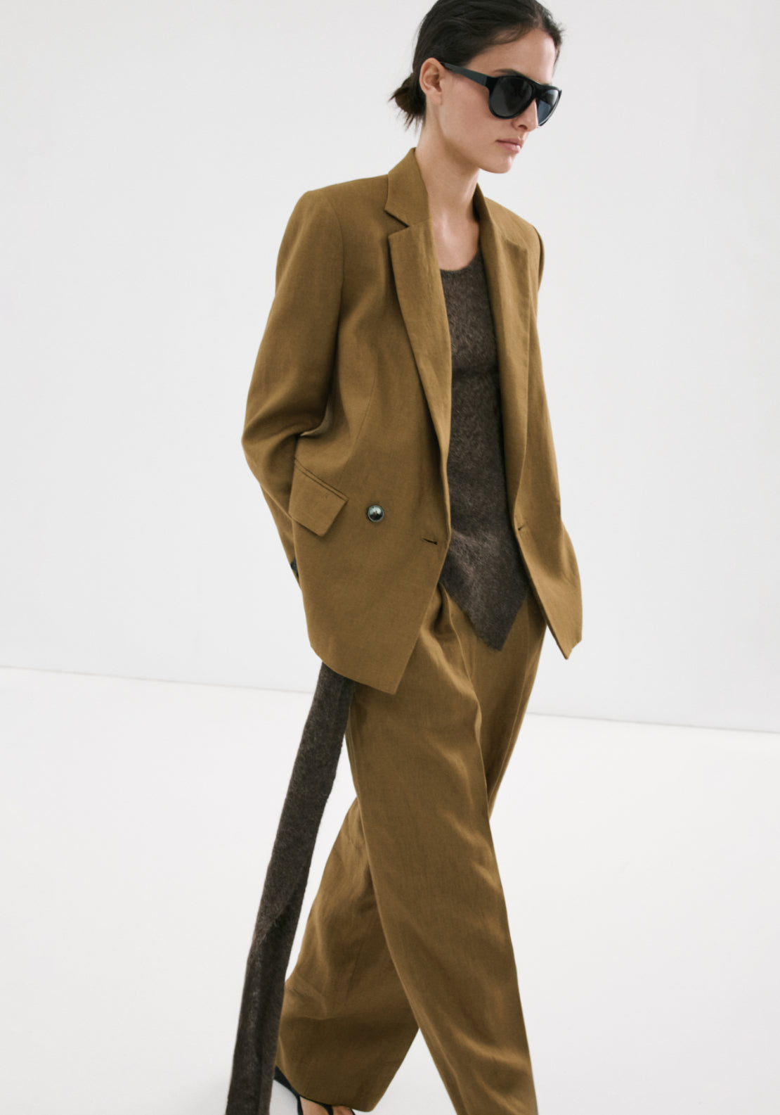 Linen Suit Jacket - Green