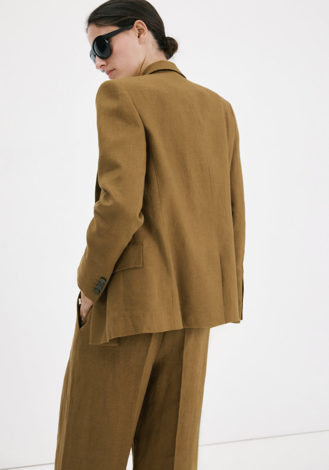 Linen Suit Jacket - Green