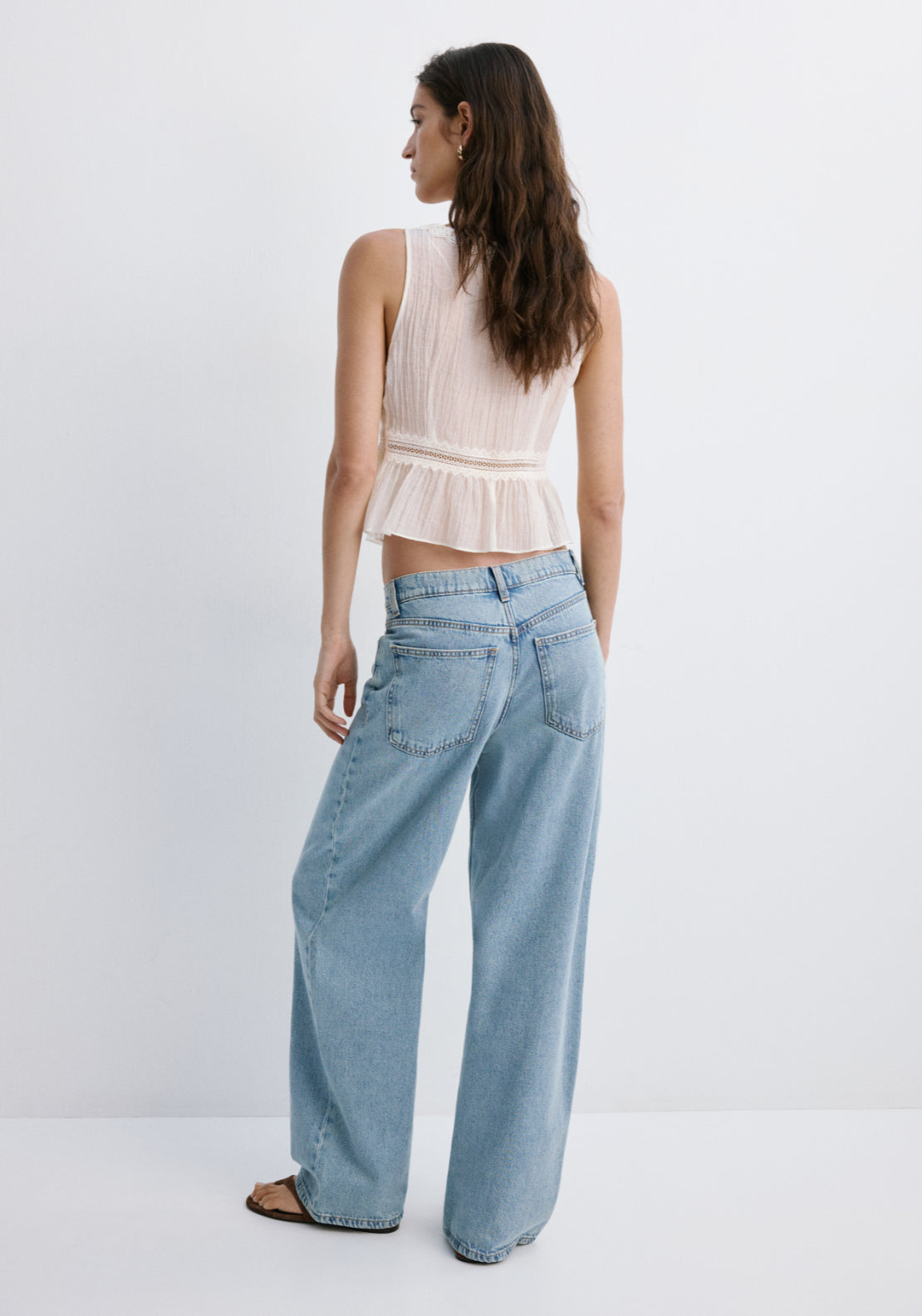 Lyocell Top With Contrasting Trim - Cream