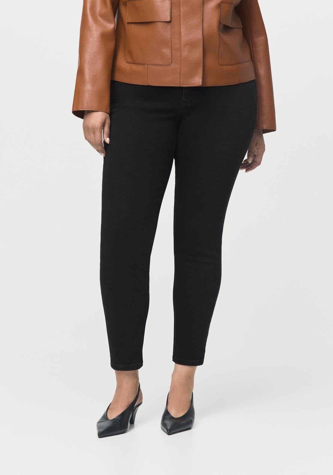 Mid Rise Skinny Jeans - Grey
