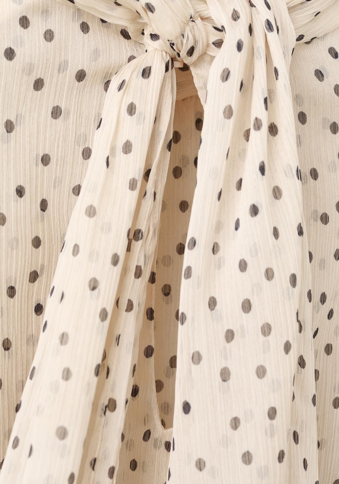 Bow Polka Dot Blouse - Cream