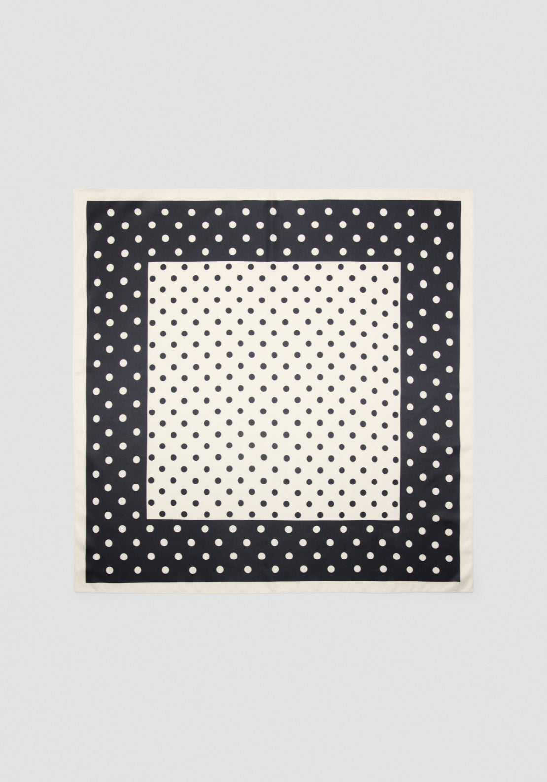 Satin Polka Dot Scarf - Cream