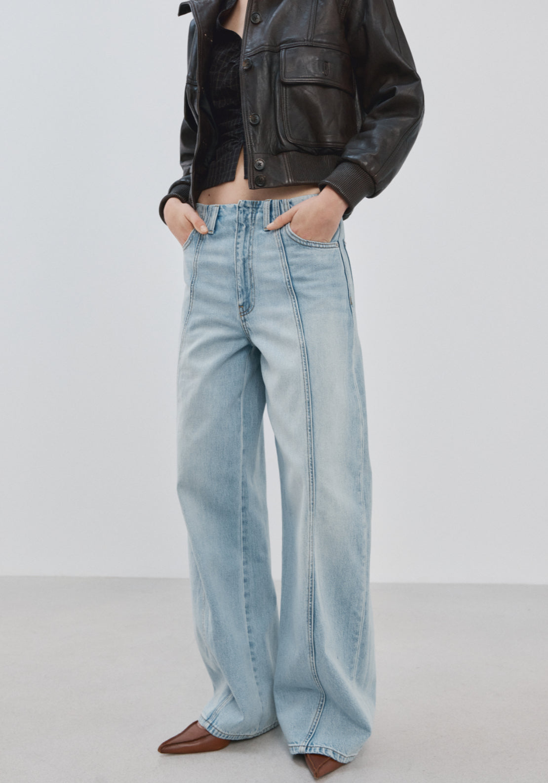 Balloon Jeans With Seams - Blue