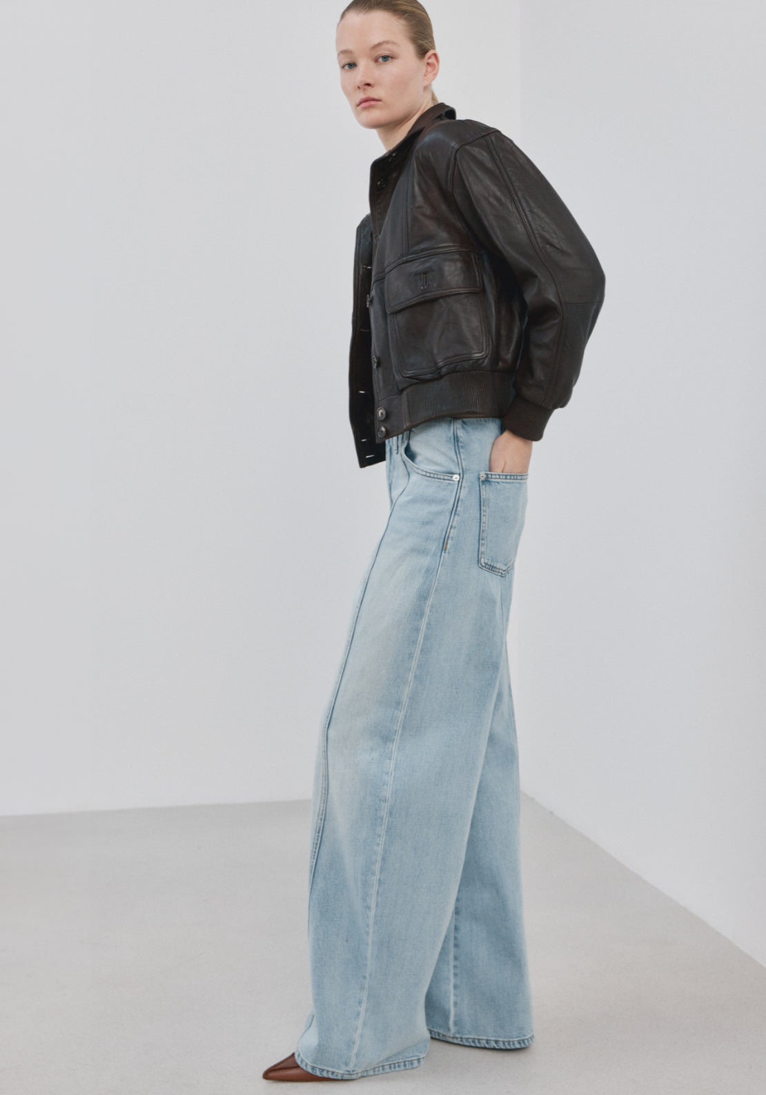 Balloon Jeans With Seams - Blue