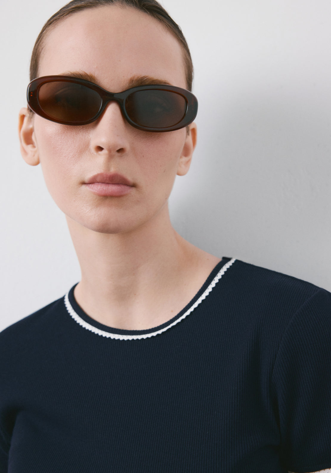 Contrast Trim T-Shirt - Blue