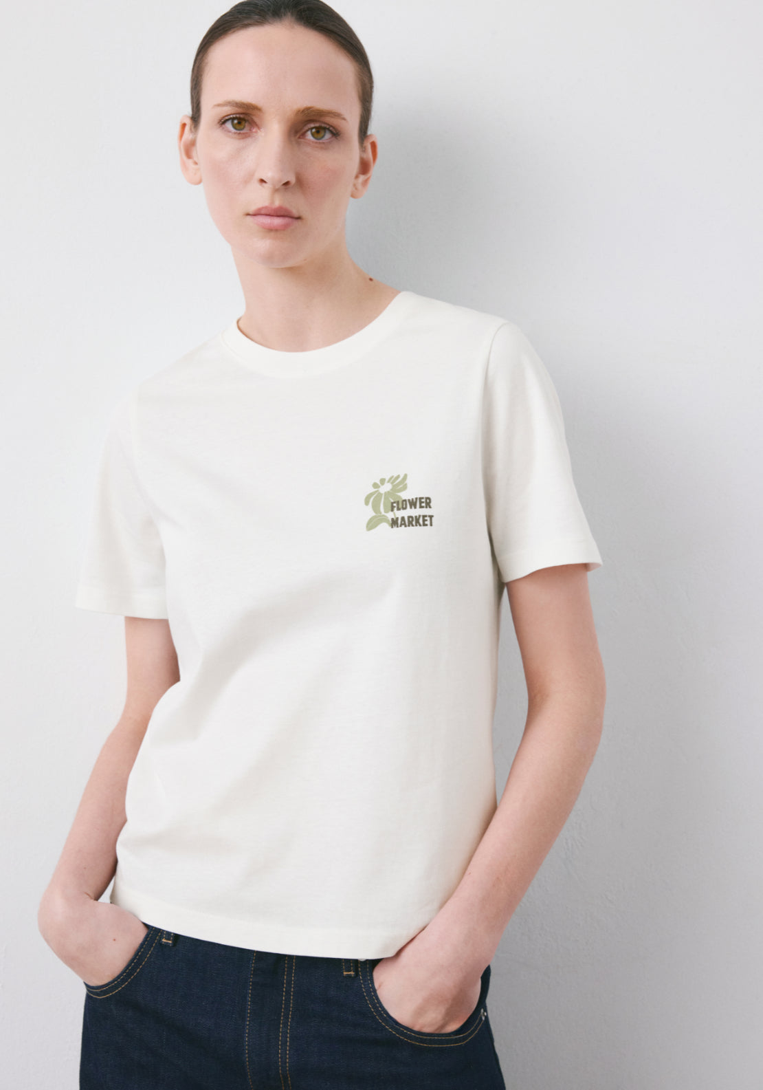 Printed Cotton Blend T-Shirt - Green