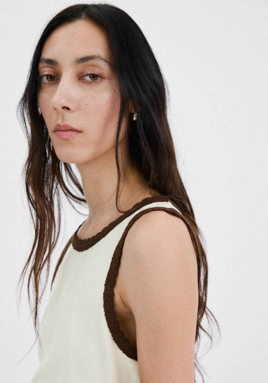 Scalloped Edge Top - Cream