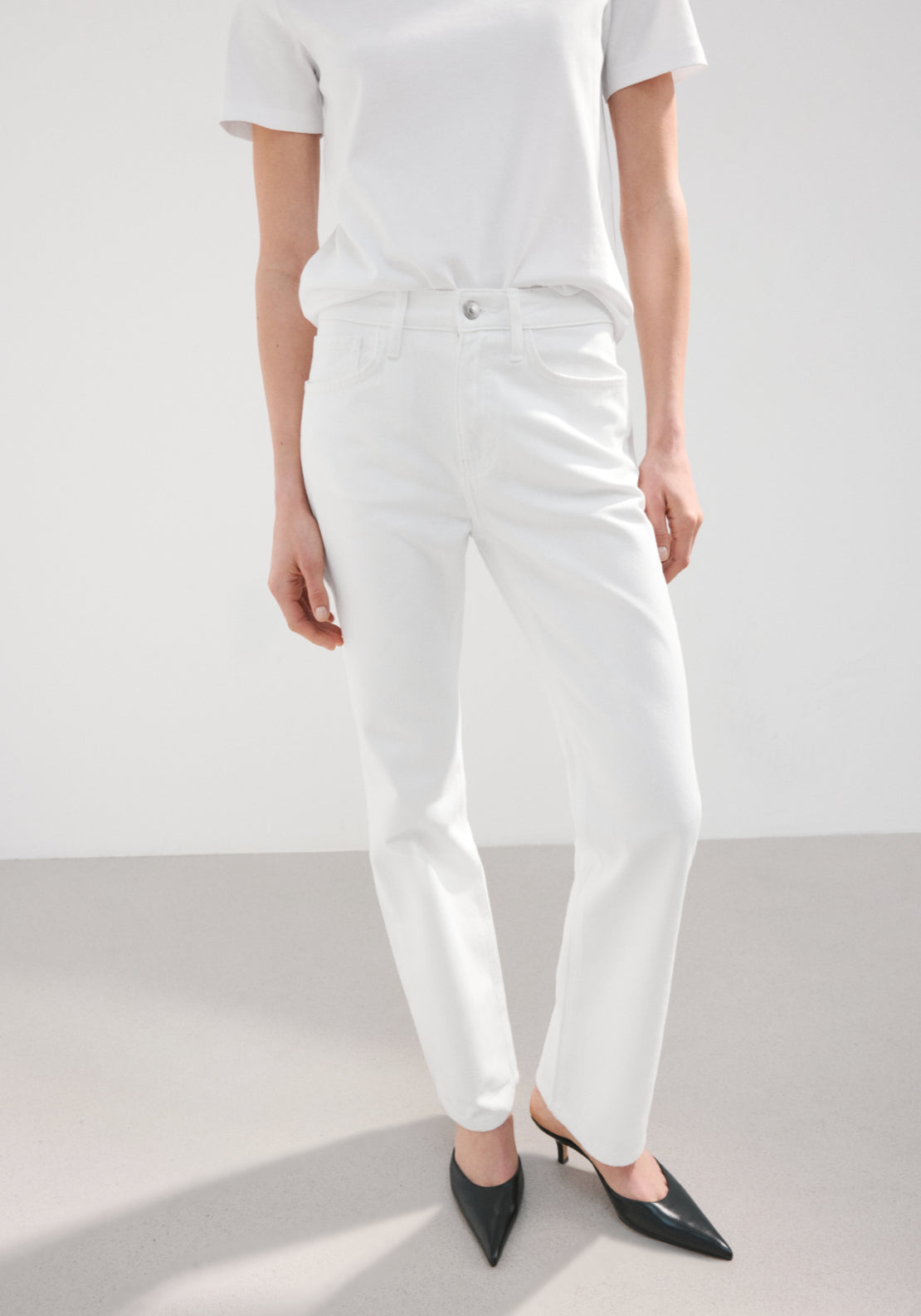 Matilda High Rise Straight Jeans - White