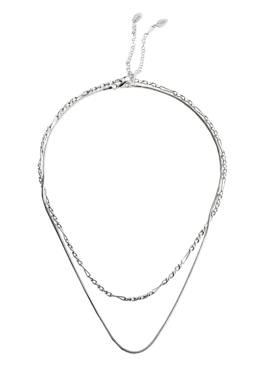 Mixed Double Necklace - Silver