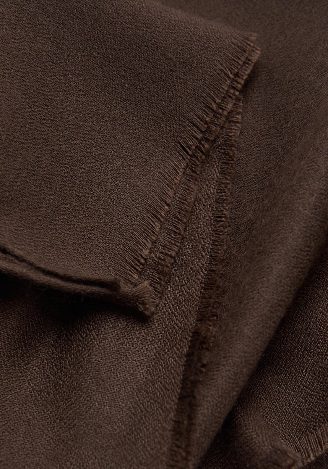 Mango Frayed Edge Scarf - Dark Brown 3 Shaws Department Stores