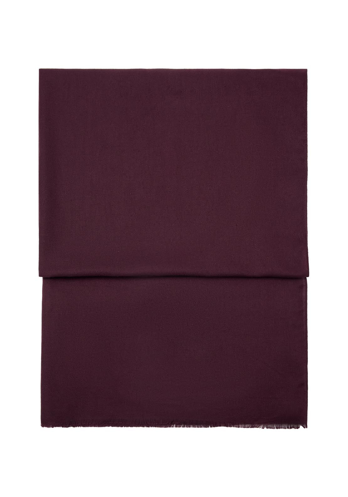 Frayed Edge Scarf - Burgundy
