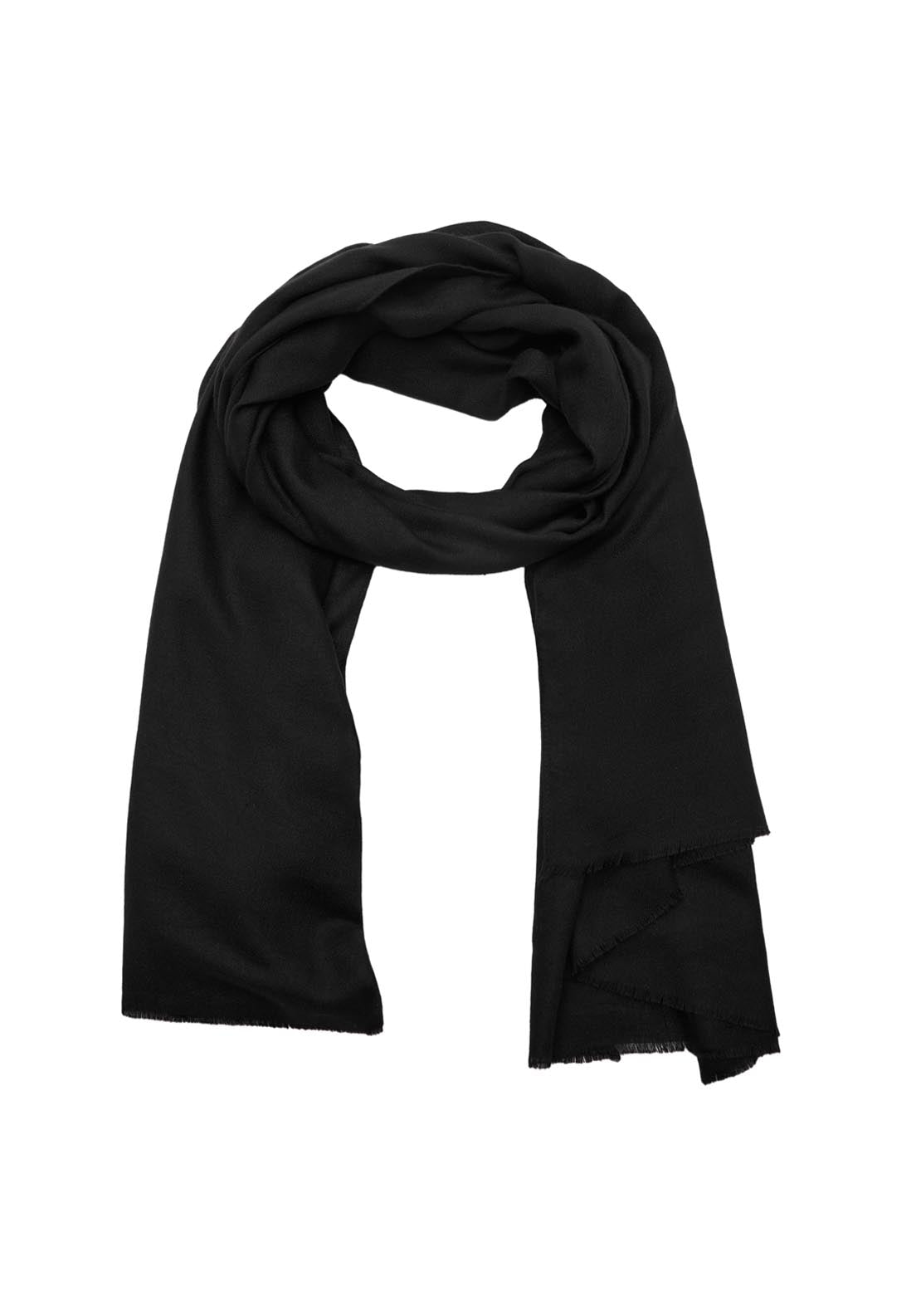 Frayed Edge Scarf - Black