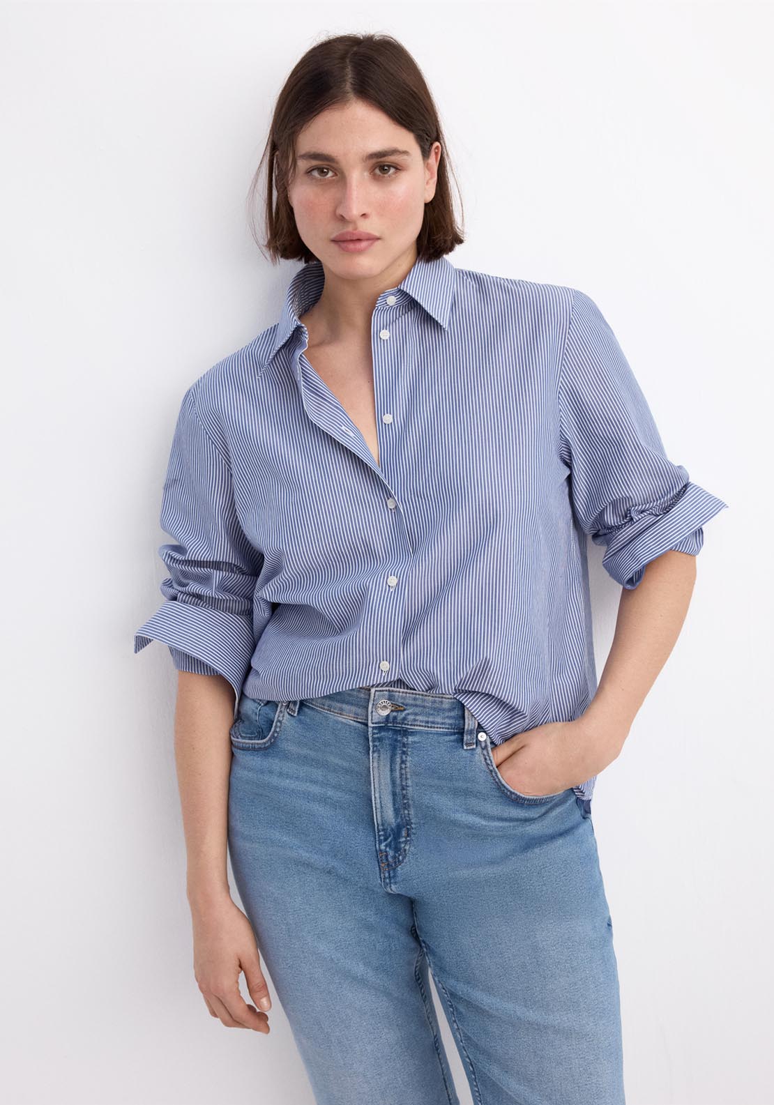 Mango Sienna Cropped Flared Jeans - Blue 8 Shaws Department Stores