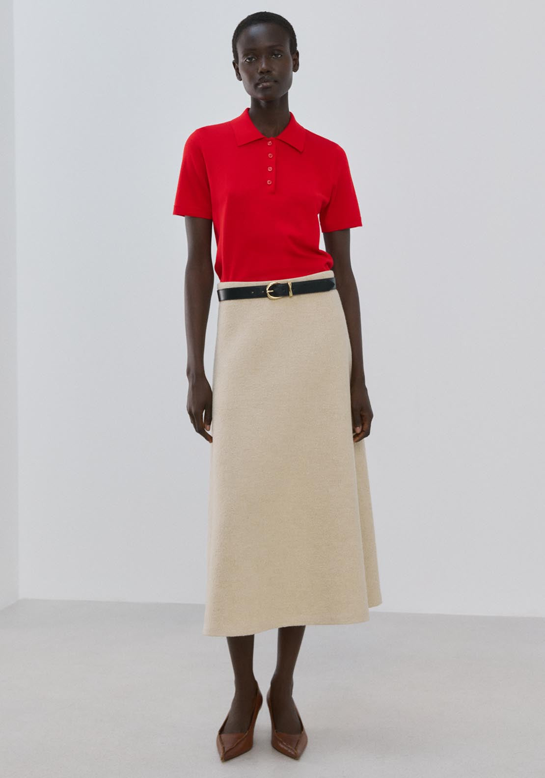 Mango Polo Neck Sweater - Bright Red 5 Shaws Department Stores