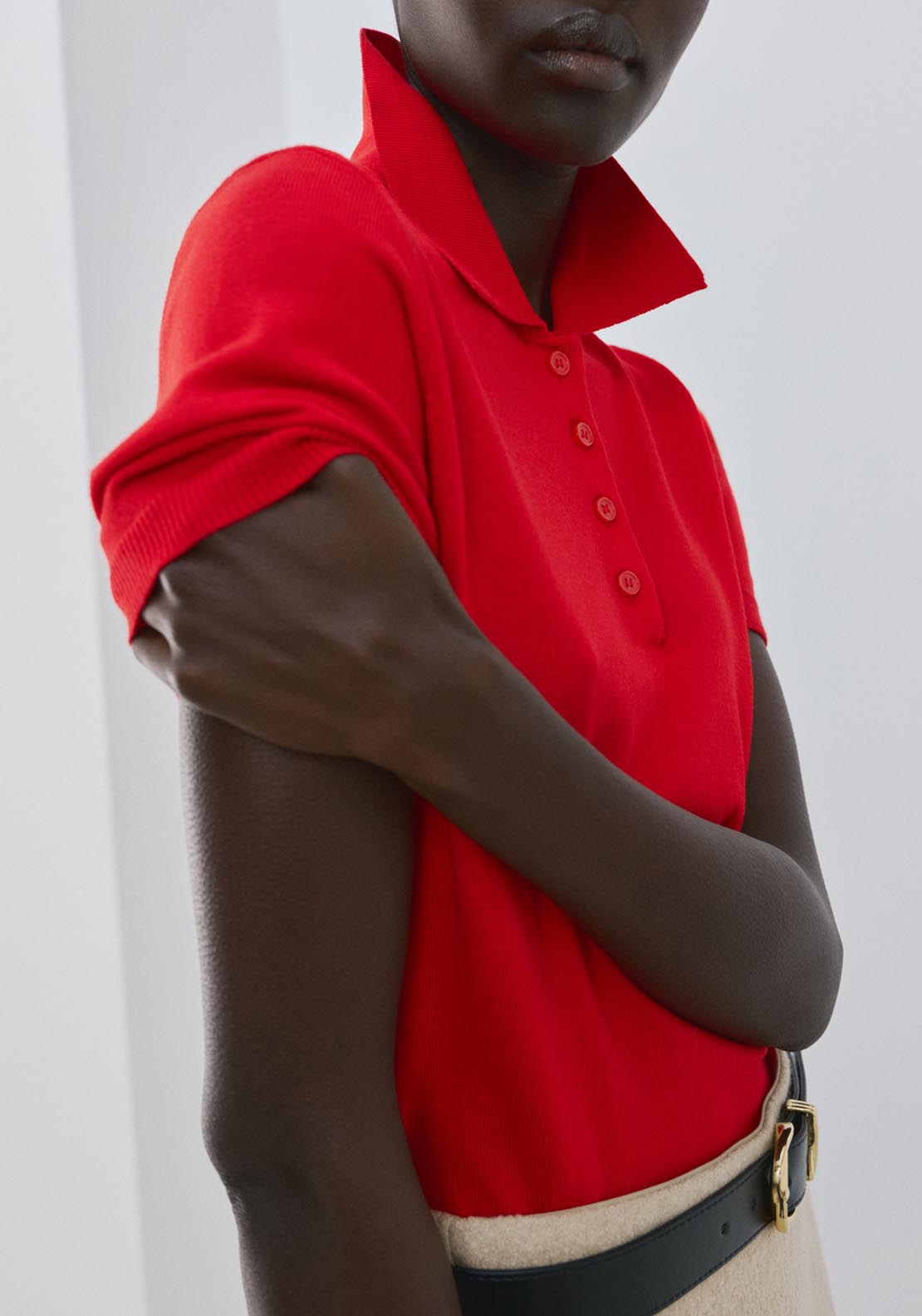 Mango Polo Neck Sweater - Bright Red 3 Shaws Department Stores