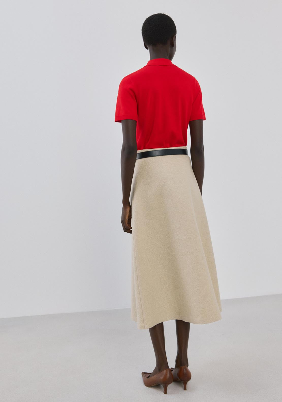 Mango Polo Neck Sweater - Bright Red 2 Shaws Department Stores