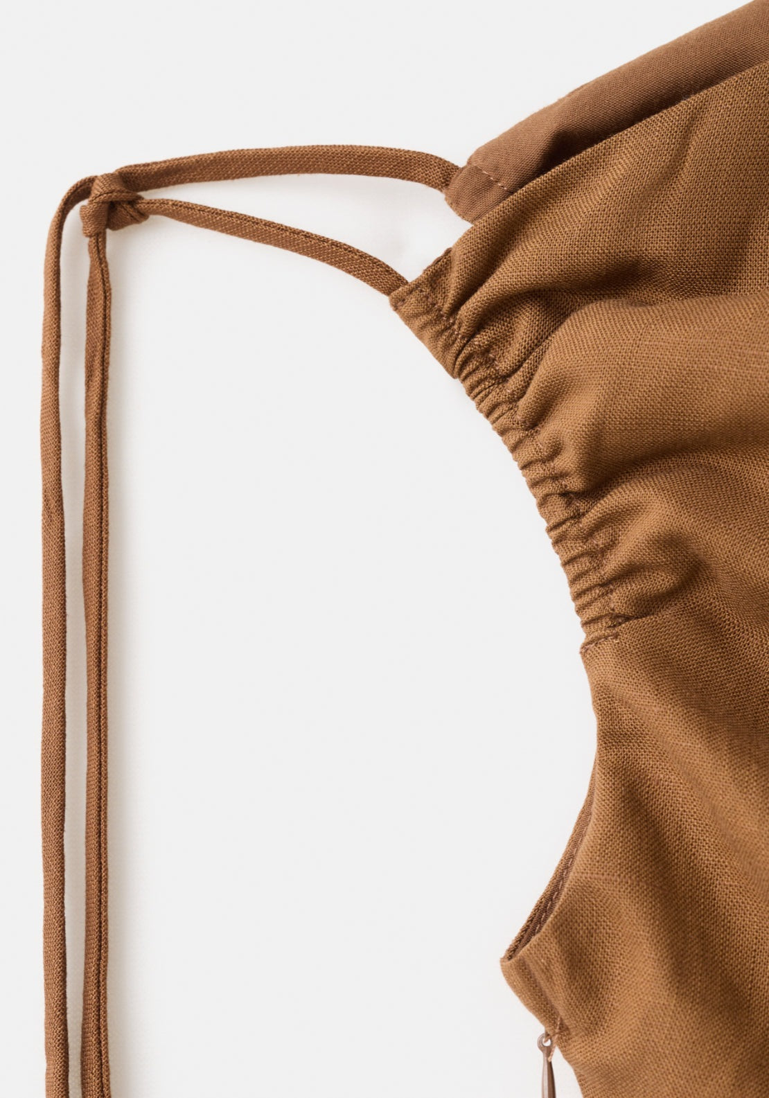 Asymmetric Linen Lyocell Jumpsuit - Brown