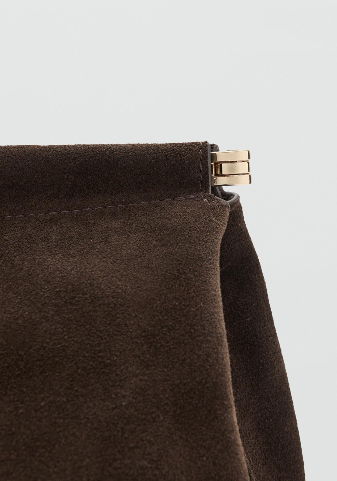 Suede Handbag - Brown