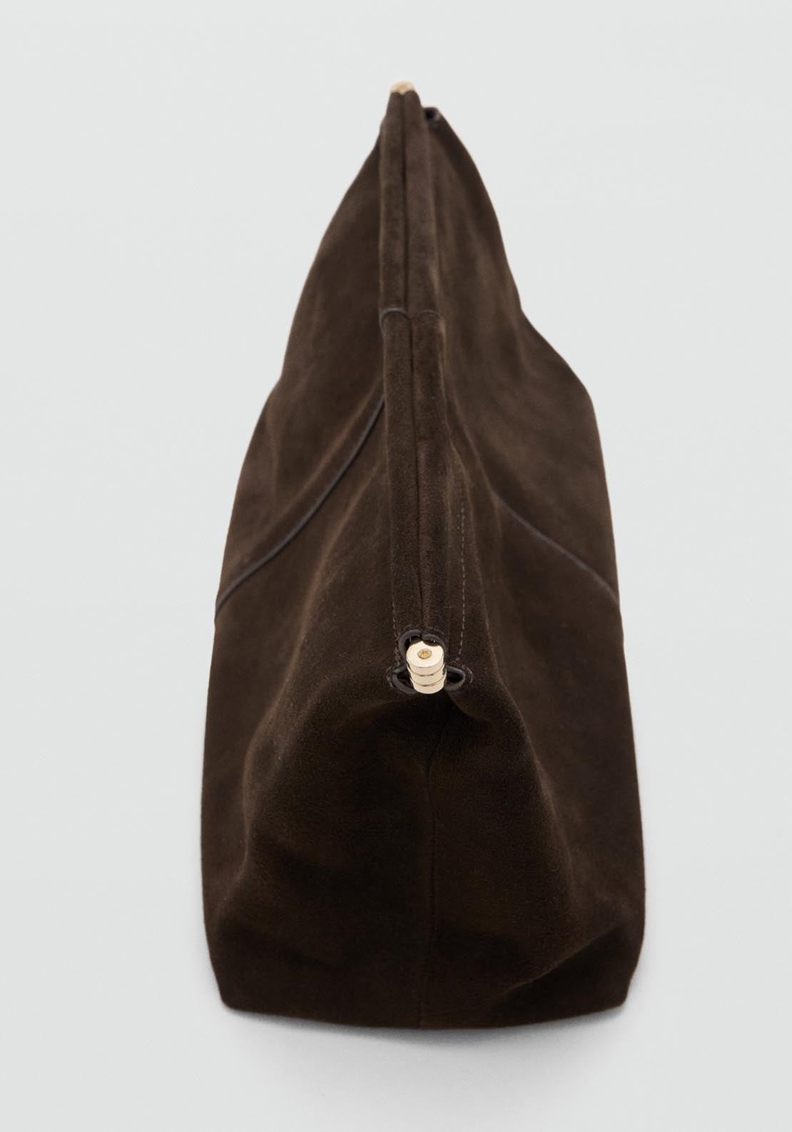Suede Handbag - Brown