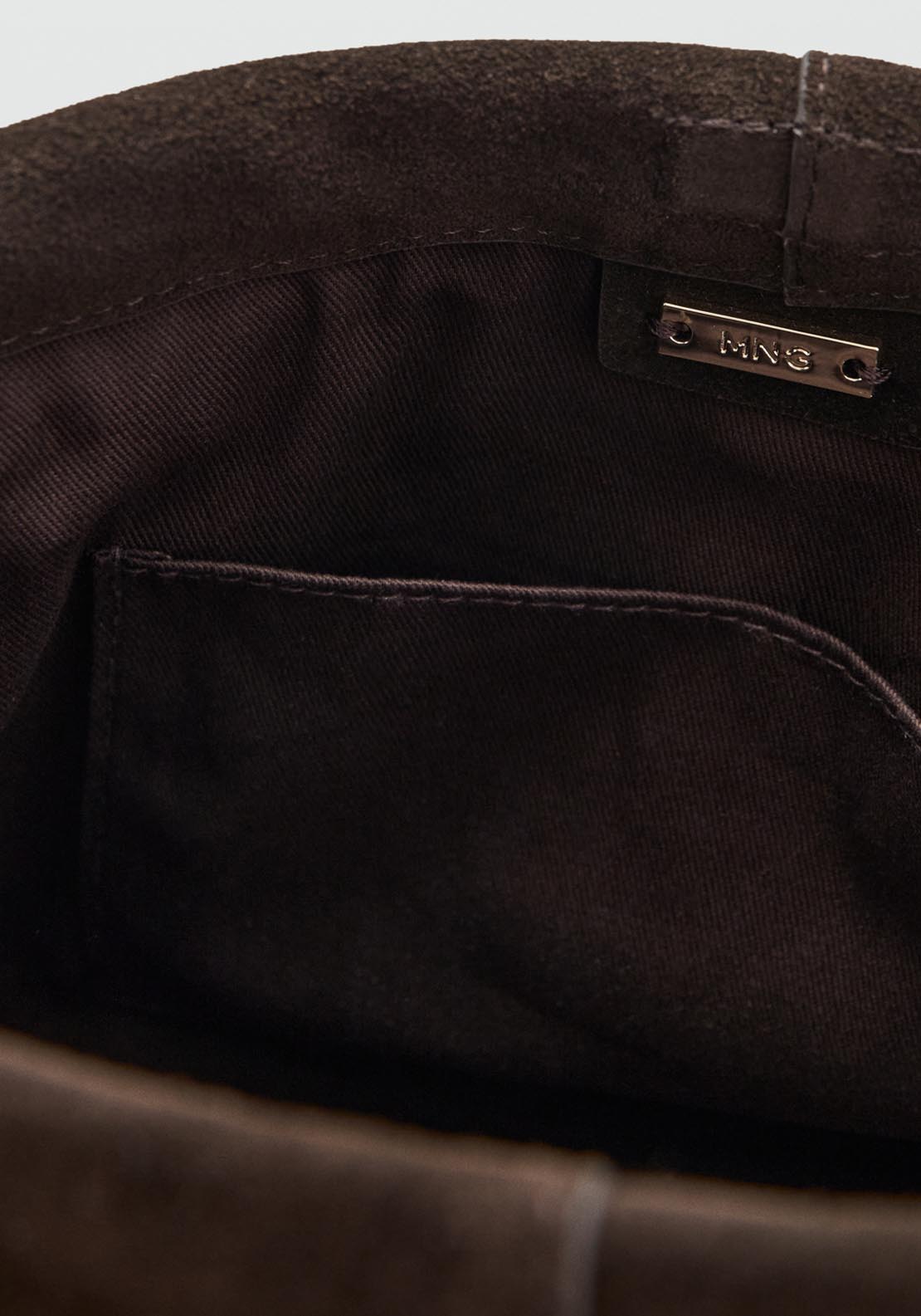 Suede Handbag - Brown