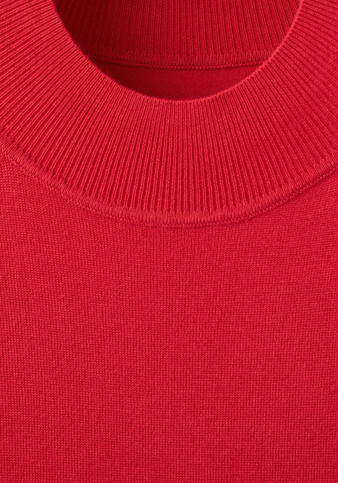 Mango A Line Perkins Neck Knitted Dress - Red 6 Shaws Department Stores