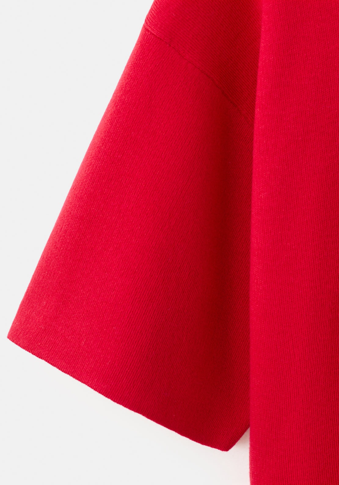 Oversize Short Sleeve Sweater - Red