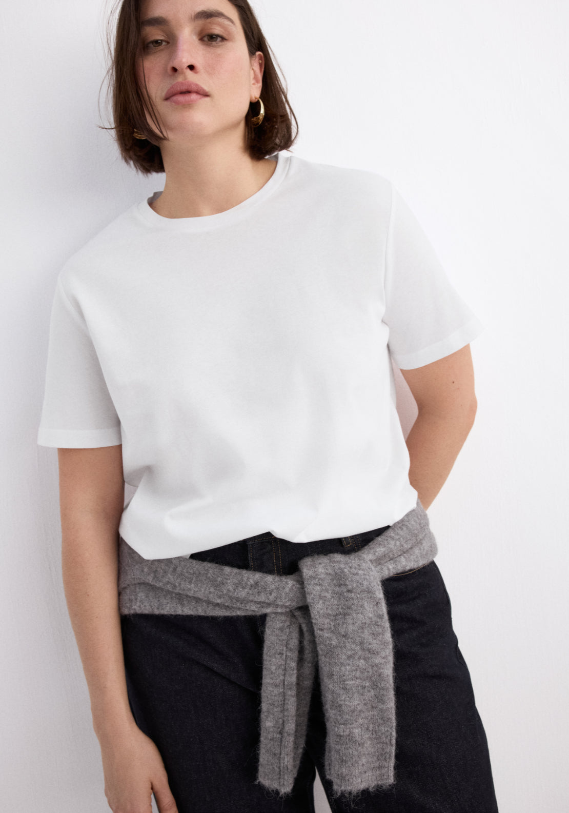 Short Sleeved Cotton T-Shirt - White