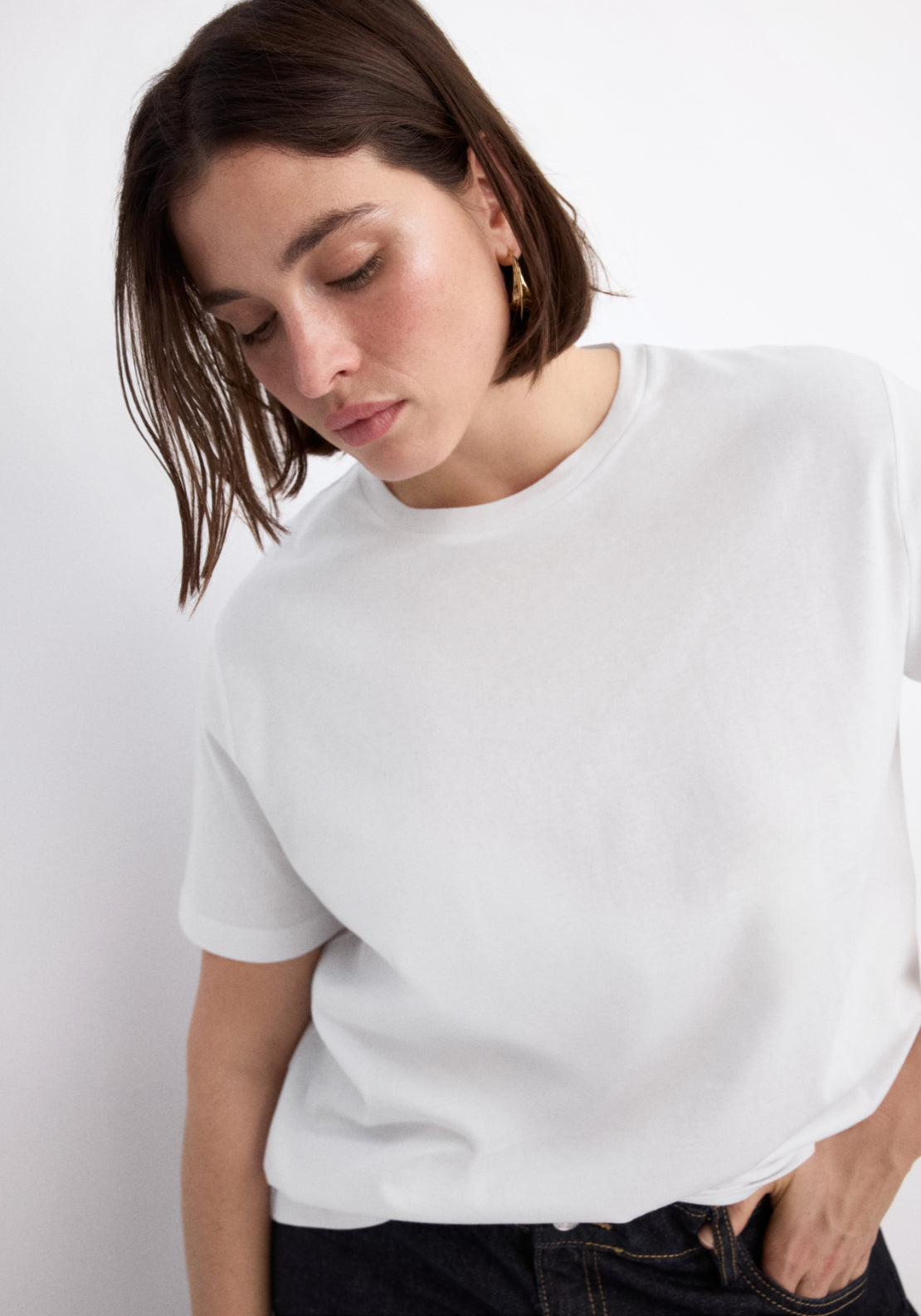 Short Sleeved Cotton T-Shirt - White