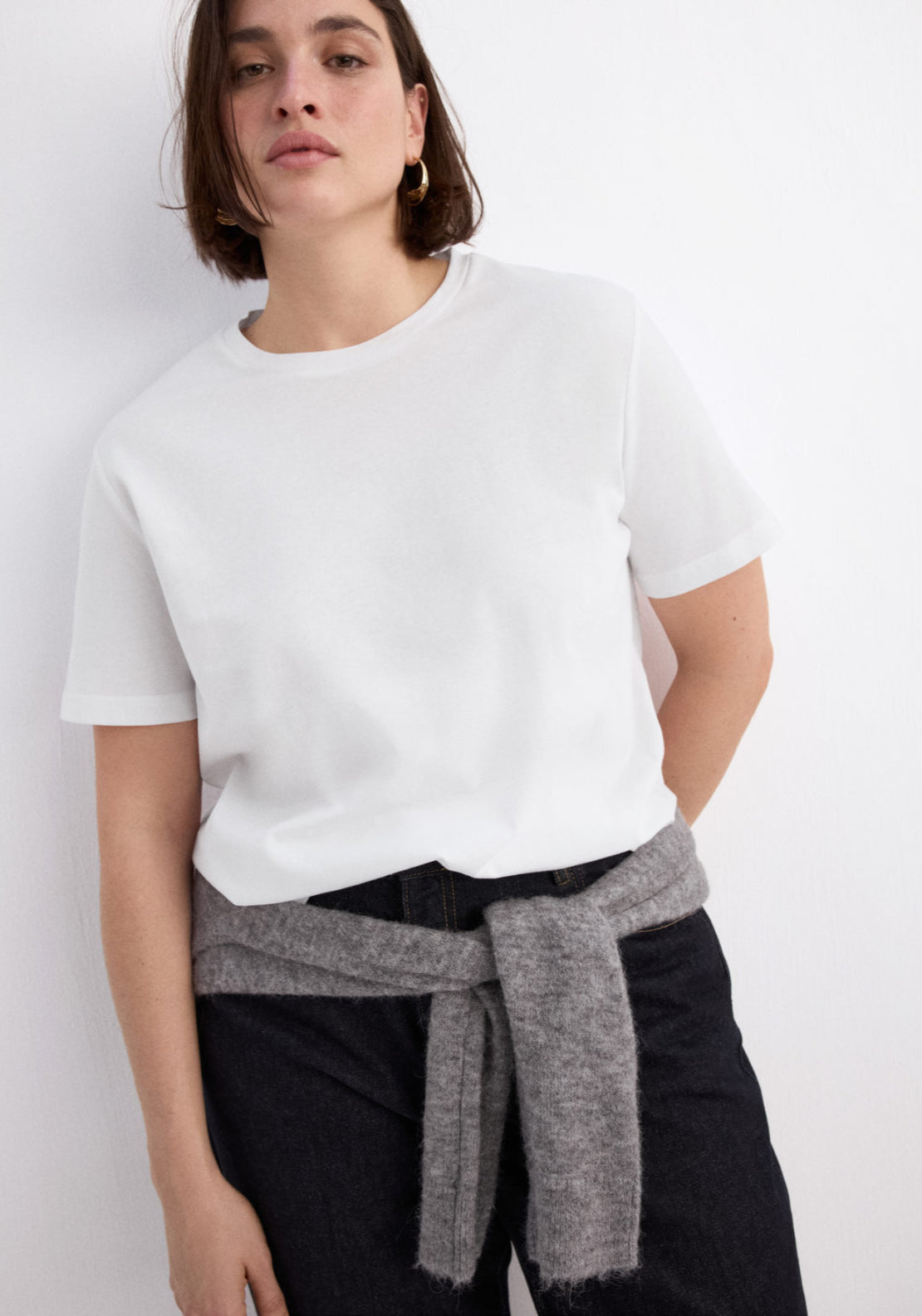 Short Sleeved Cotton T-Shirt - White