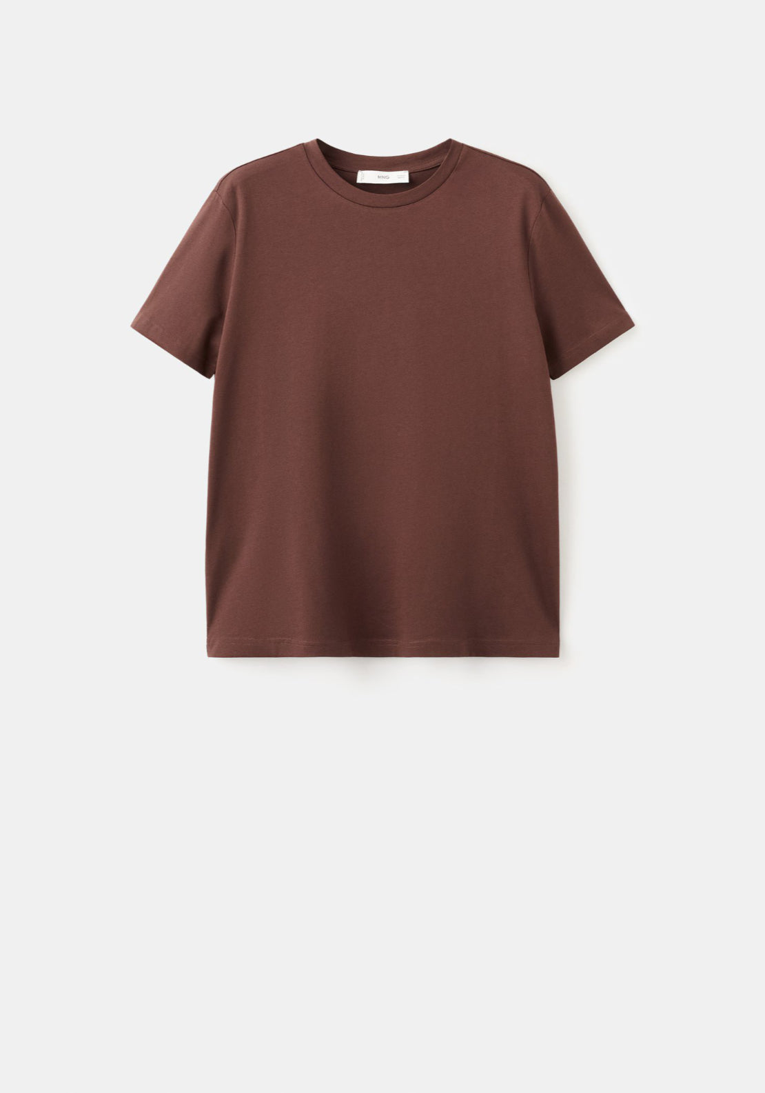 Mango Short Sleeve Cotton T-Shirt - Brown 4 Shaws Department Stores