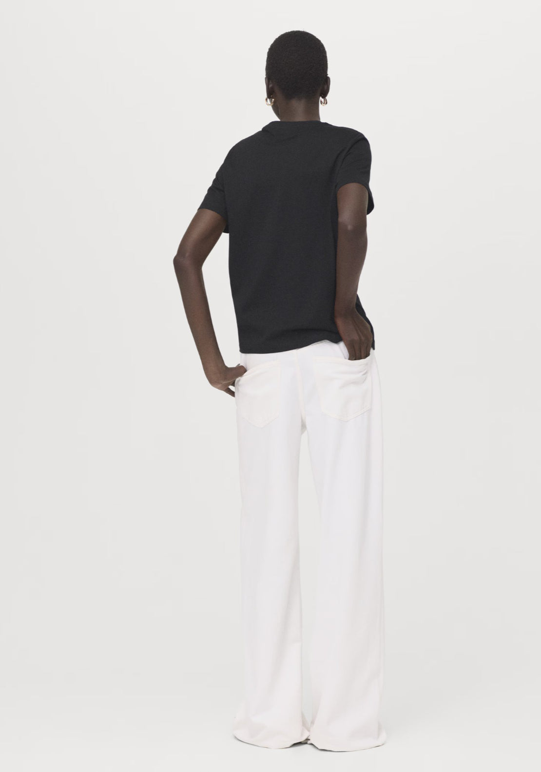 Short Sleeved Cotton T-Shirt - Black