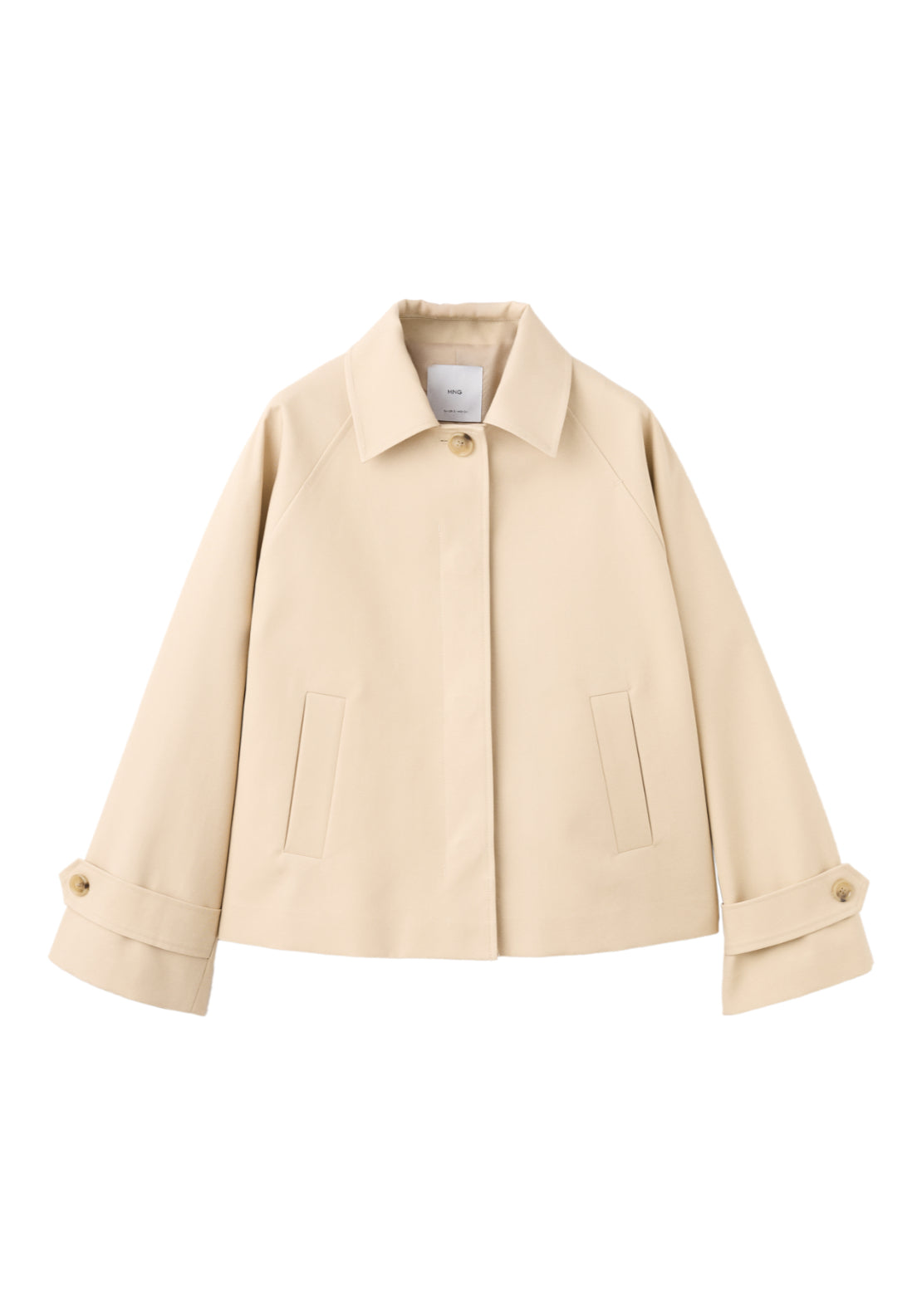Mango Oversized Short Trench Coat - Cream 4 Shaws Department Stores