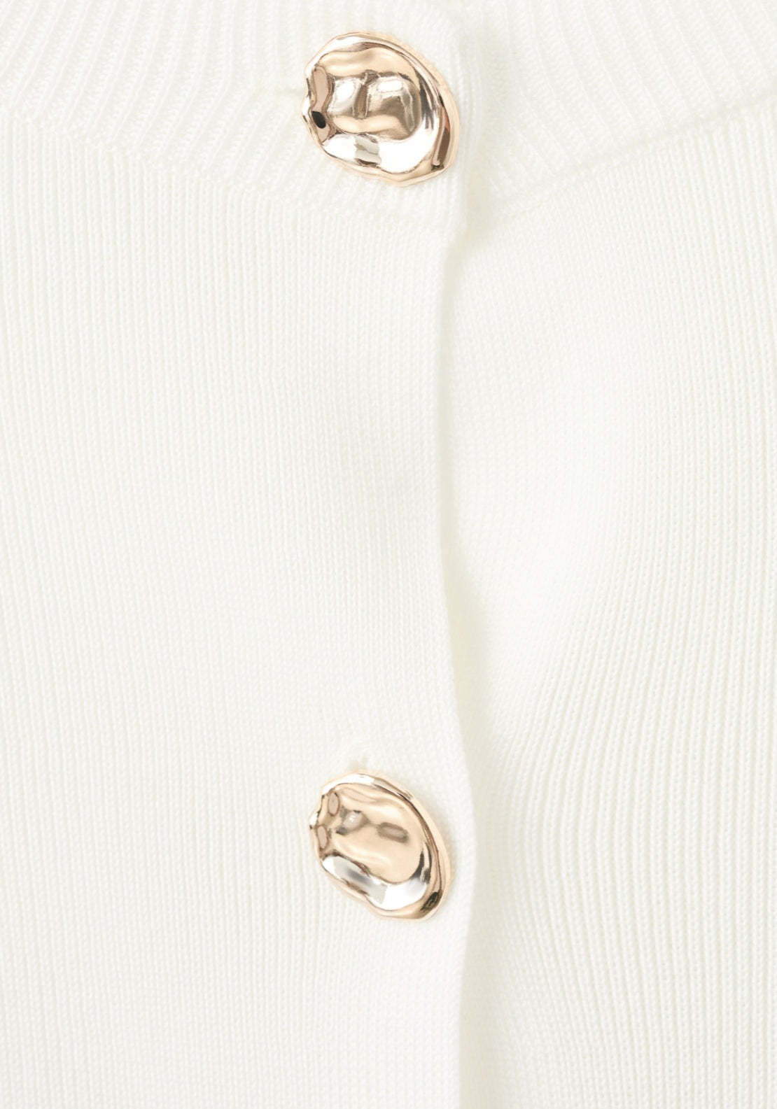 Knitted Cardigan With Jewel Button - White