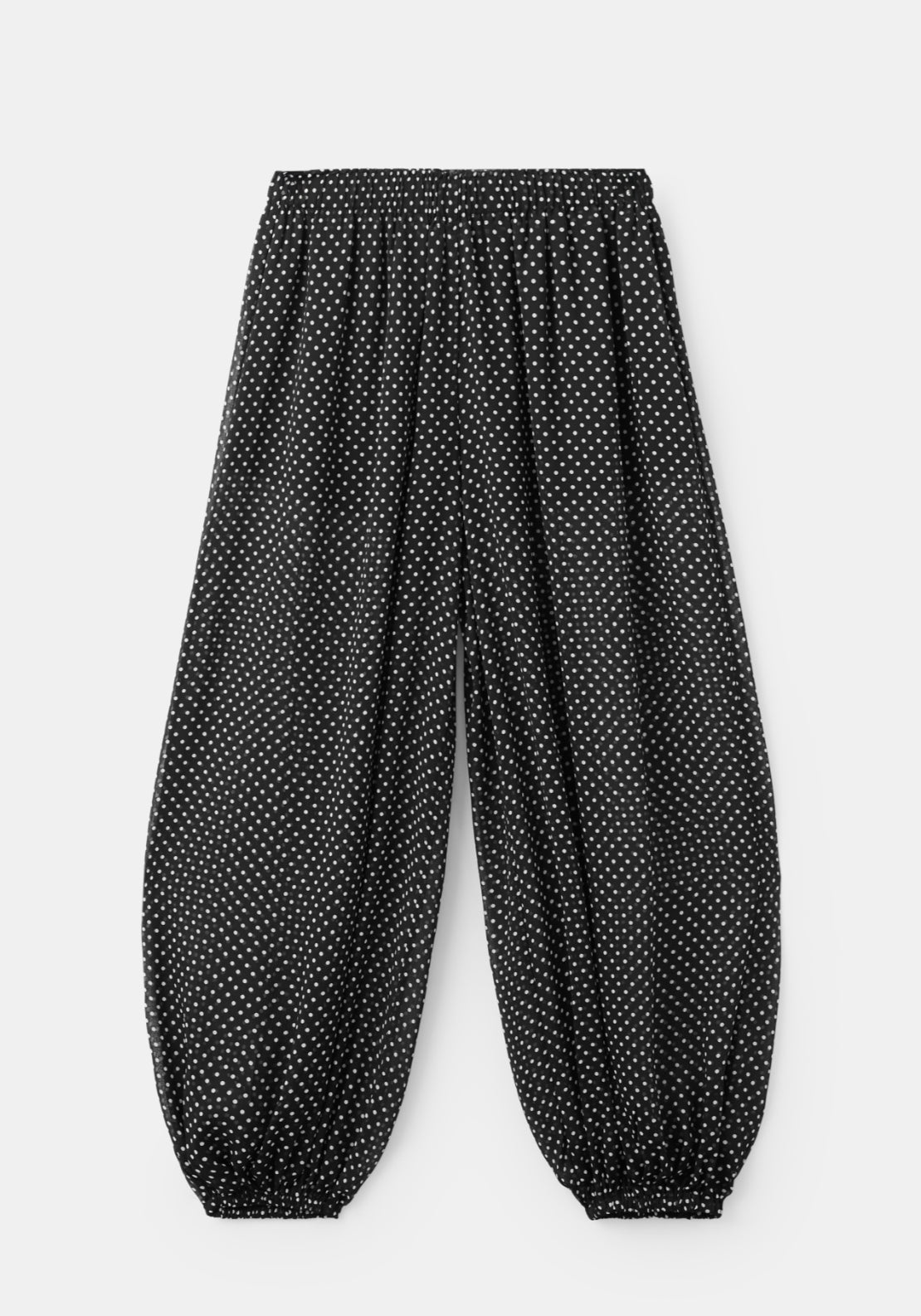 Polka Dot Baggy Trousers - Black