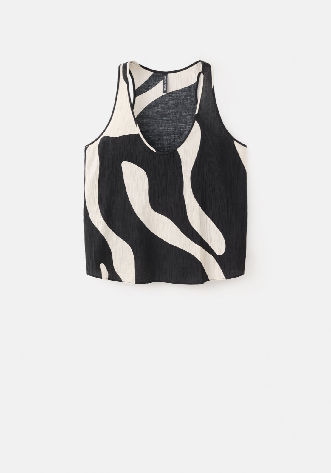 Printed Crop Top - Black