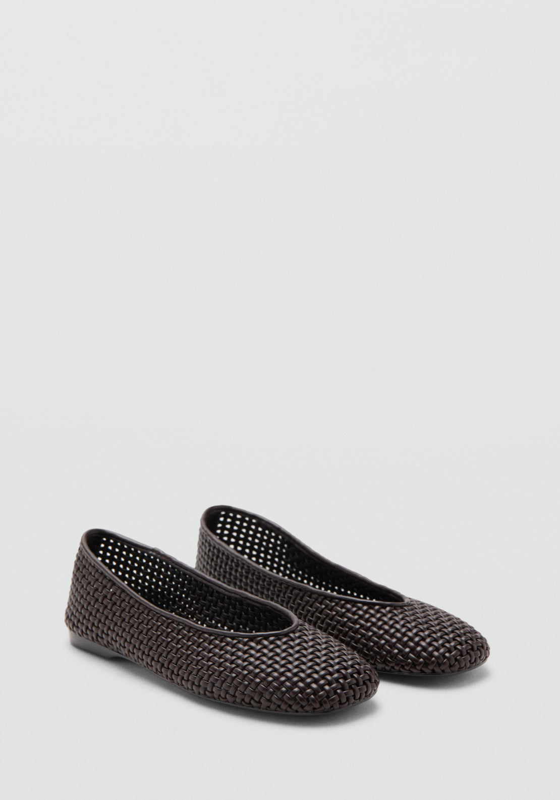 Braided Ballerina Flats - Brown