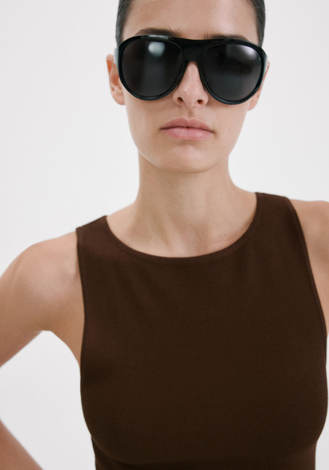 Fitted Midi Dress - Brown