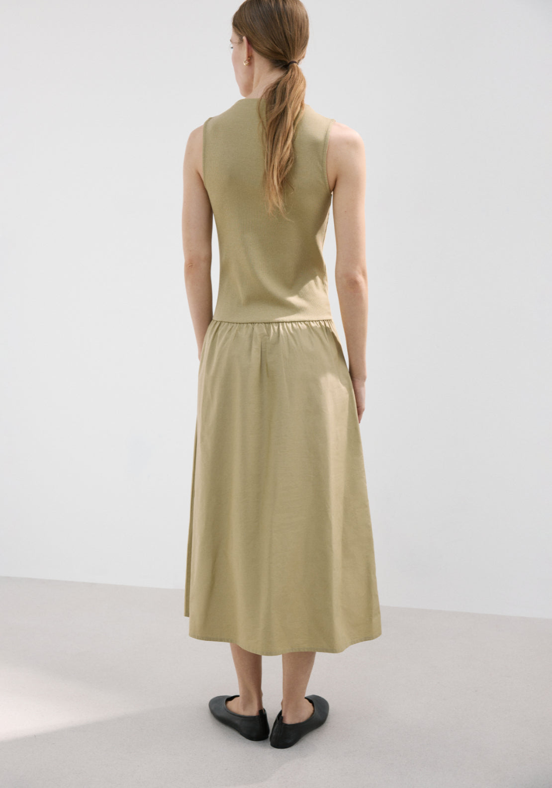Contrast Bodice Dress - Green
