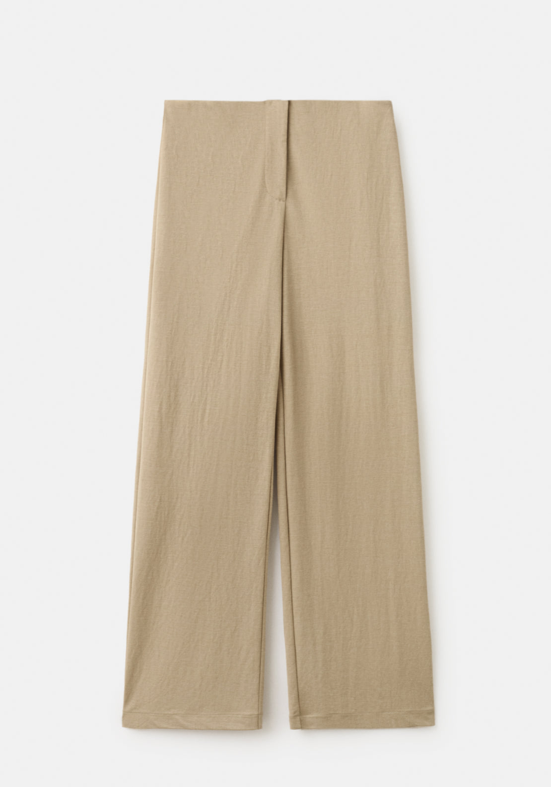 Straight Mid Rise Trousers - Beige